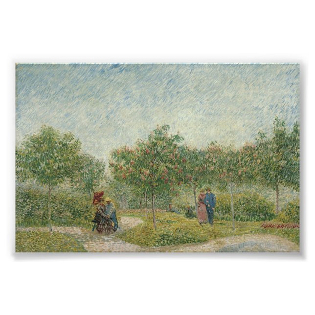 Garden in Montmartre with lovers Photo Print (Front)