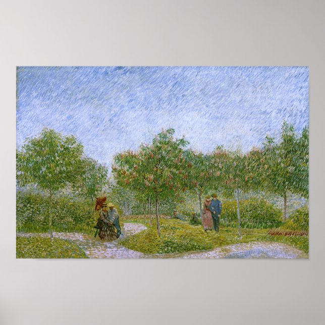 Garden in Montmartre with Lovers, Vincent van Gogh Poster (Front)