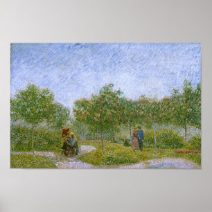 Garden in Montmartre with Lovers, Vincent van Gogh Poster