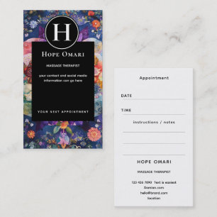 Garden in Motion Floral Mandala Design Business Card