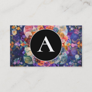 Garden in Motion Floral Mandala Design Business Card