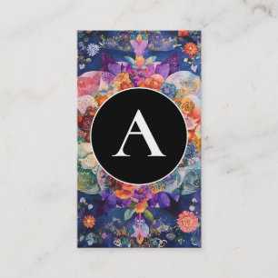 Garden in Motion Floral Mandala Design Business Card