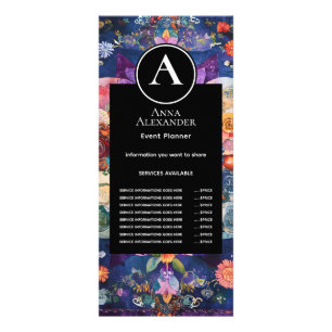 Garden in Motion Floral Mandala Design Rack Card
