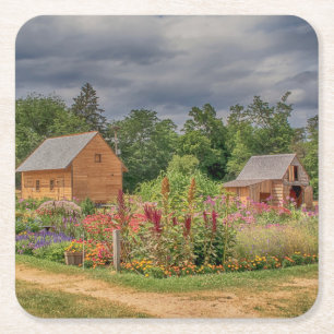 Garden in the Adirondacks Square Paper Coaster