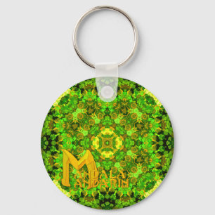 "Garden Inlay" Mandala Mandarin Logo keychain