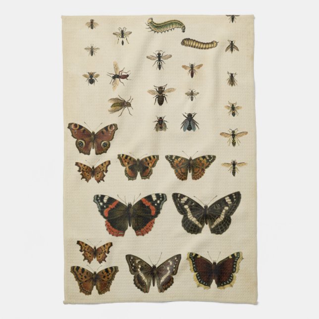 Garden Insects by Vision Studio Tea Towel (Vertical)