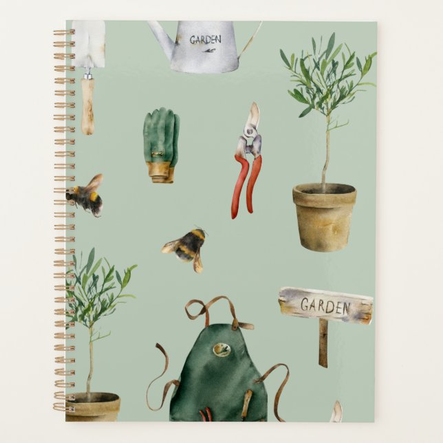 Garden inspired, plants, bees, nature outdoor planner (Front)