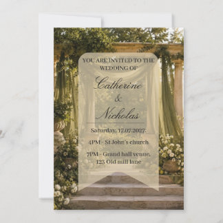 Garden inspired wedding invitation