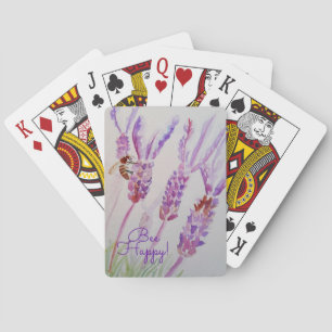 Garden Journal Lavender Bee Watercolour Notebook Playing Cards
