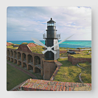 Garden Key Lighthouse, Dry Tortugas Florida Square Wall Clock