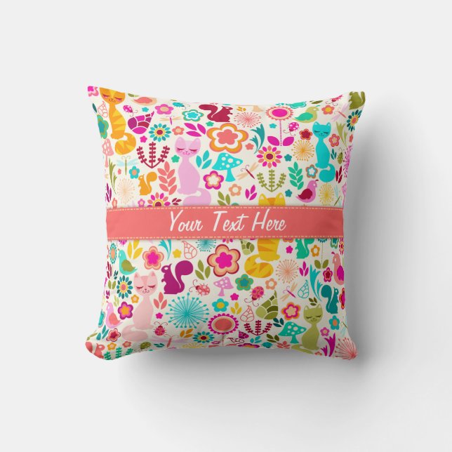 Garden Kitty Cushion (Front)