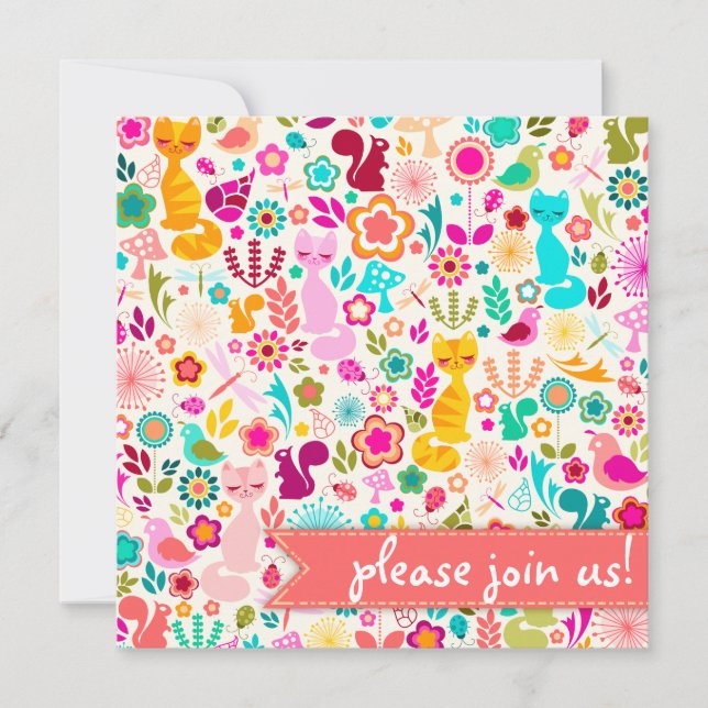 Garden Kitty Invitation (Front)