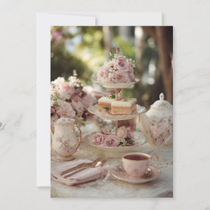Garden Lace Afternoon Tea   Elegant Tea Invitation