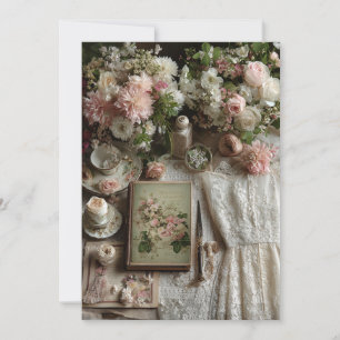 Garden Lace Afternoon Tea   Floral Charm  Invitation