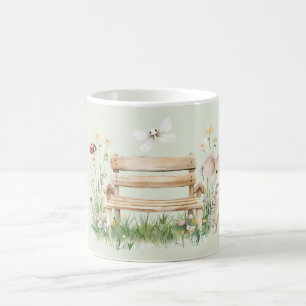 Garden Ladybug Dragonfly Mouse Bench Coffee Mug