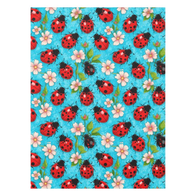 Garden Ladybug Print For Everyday Home Decor Tablecloth (Front)
