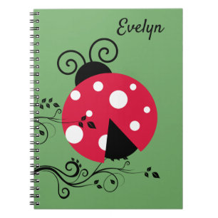 Garden LadyBug Spiral Notebook