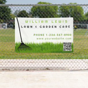 Garden Lawn Care Landscaping Modern Grass Rake Banner