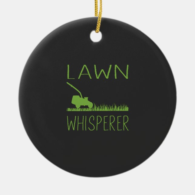 Garden Lawn Mower Ceramic Ornament (Front)