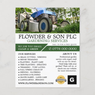 Garden Lawn-Mower, Garden Service, Horticulturist Flyer