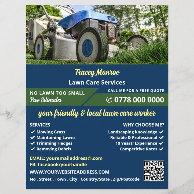 Garden Lawn-Mower, Lawn Care Services Flyer (Front)