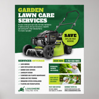 Garden, Lawn Mowing, Lawn Care Services Poster