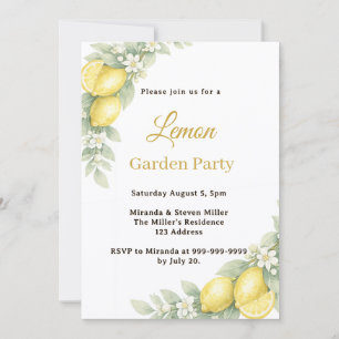 Garden lemon citrus Summer Party Invitation
