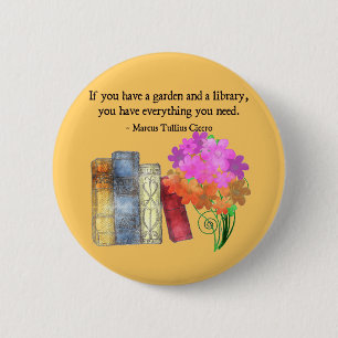 GARDEN & LIBRARY 6 CM ROUND BADGE