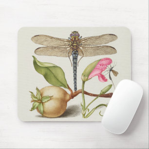 Garden life, Dragonfly, Pear, Carnation and Insect Mouse Pad