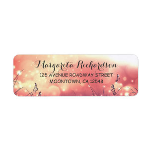 garden lights pink return address labels
