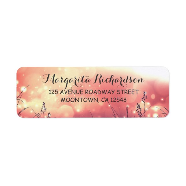 garden lights pink return address labels (Front)