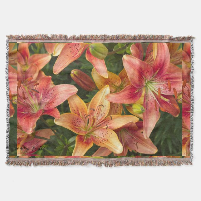 Garden Lilies Throw Blanket (Front)