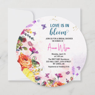 Garden love is in bloom wildflower bridal shower invitation