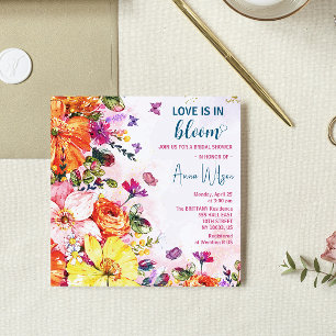 Garden love is in bloom wildflower bridal shower invitation