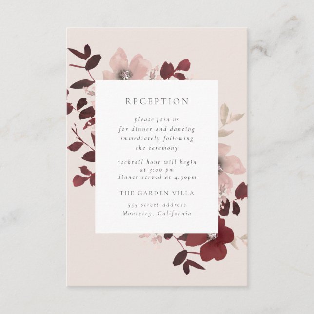 Garden Love Reception Insert Card (Front)