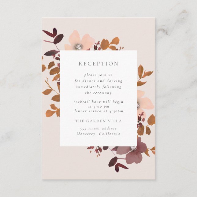 Garden Love Reception Insert Card (Front)