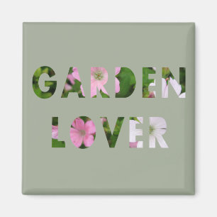 Garden Lover Floral Text Magnet
