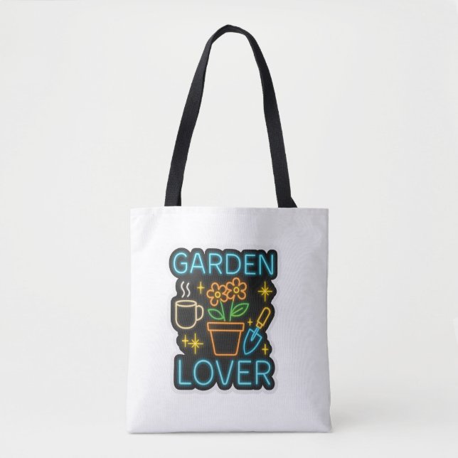 Garden Lover Tote Bag – Neon Style . (Front)