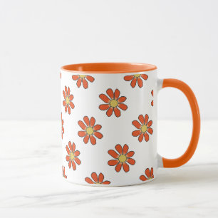 Garden Lovers Floral Pattern Orange Yellow Mug