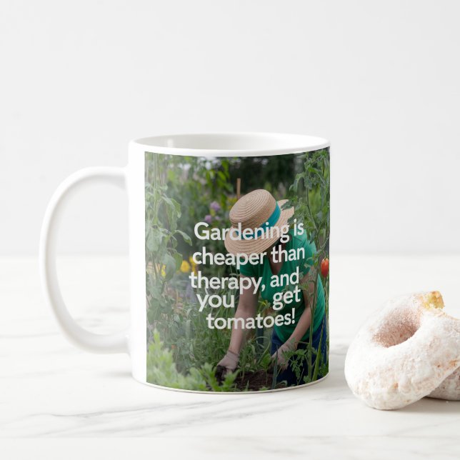 Garden Lover's Therapy Tomatoes Coffee Mug (With Donut)