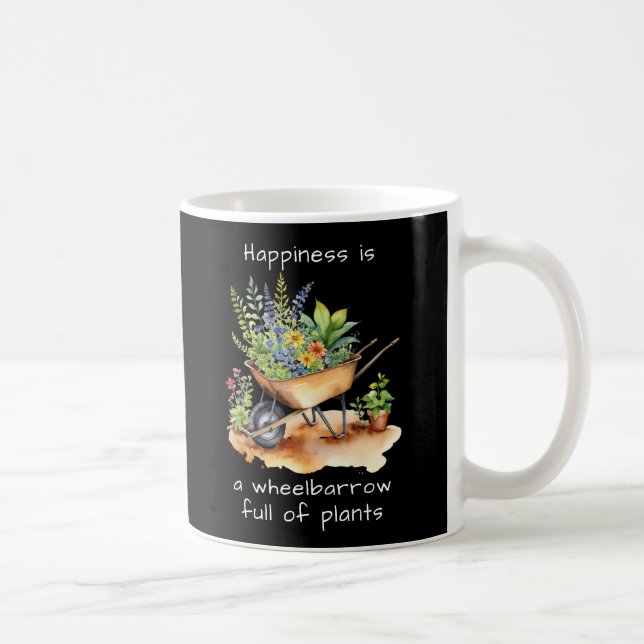 Garden Lover's Wheelbarrow of Plants Monogrammed Coffee Mug (Right)