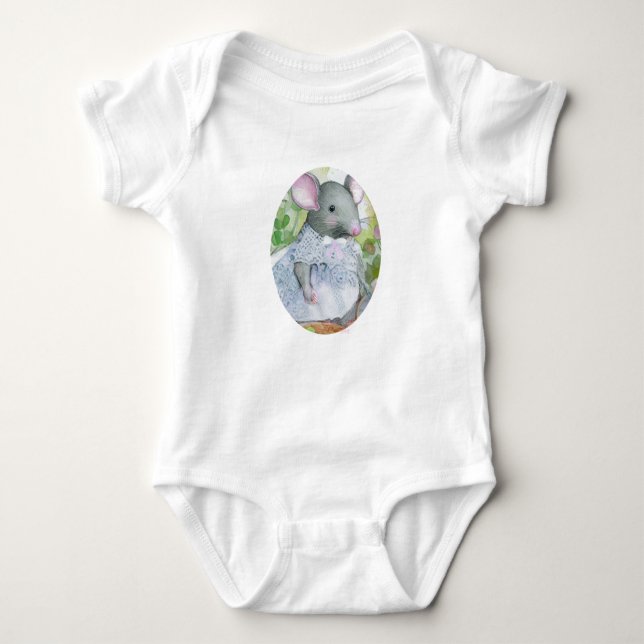 Garden mouse baby bodysuit (Front)