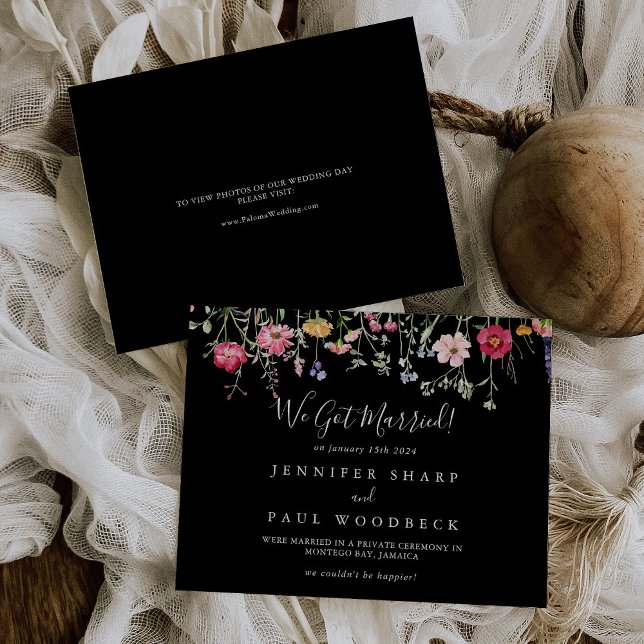 Garden Multicolor Wildflower Elopement Announcement (Creator Uploaded)