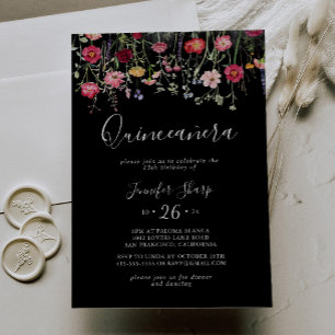 Garden Multicolor Wildflower Quinceañera Invitation