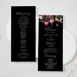Garden Multicolor Wildflower Wedding Program<br><div class="desc">This garden multicolor wildflower wedding program is perfect for a rustic wedding. The design features a multicolored assortment of pink,  blush,  purple,  yellow,  white,  violet,  red,  burgundy wild flowers in a black background.</div>