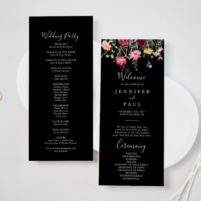 Garden Multicolor Wildflower Wedding Program (Creator Uploaded)