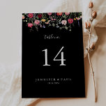 Garden Multicolor Wildflower Wedding Table Number<br><div class="desc">This garden multicolor wildflower wedding table number is perfect for a rustic wedding. The design features a multicolored assortment of pink, blush, purple, yellow, white, violet, red, burgundy wild flowers in a black background. This is a double sided table number. Add each table number you need to your cart individually....</div>
