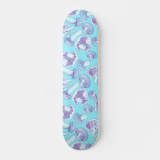 Garden Mushrooms blue Skateboard