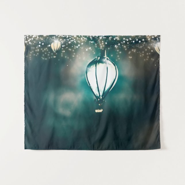 Garden Night Lights Rustic Photo Backdrop Tapestry (Front (Horizontal))