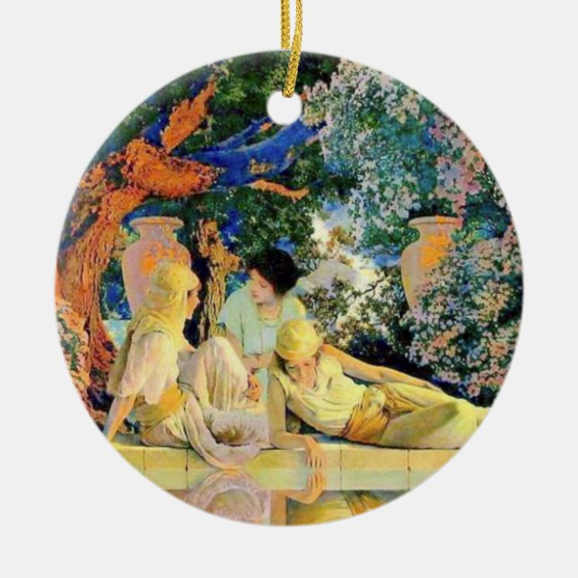 Garden Of Allah By Maxfield Parrish Ceramic Ornament (Front)